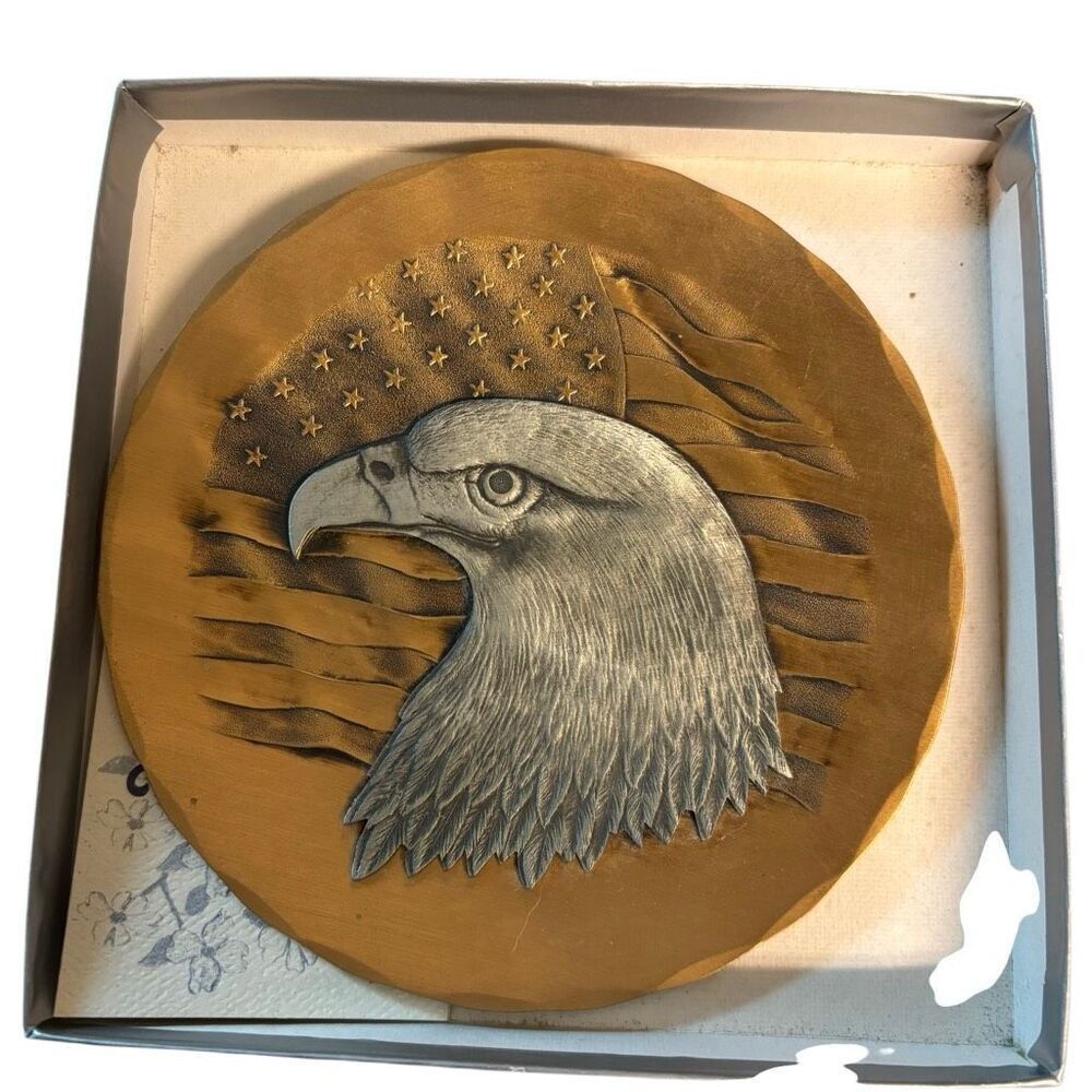Wendell August Spirit Of America Pewter On Bronze  5 3/4” Hand Made Plate